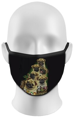 Darkwear Mops Gesichtsmaske Waschbar Atmungsaktiv Wiederverwendbar Hund Mops Lustig Friedensmaske 
