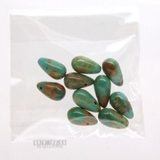 10 Genuine Natural Turquoise Round Teardrop Beads ap. 5 x 9 mm Green/Teal 25082