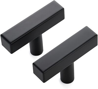 Black Square Cabinet Knobs 20 Pack 2 Inch Single Hole Matte Black Handles