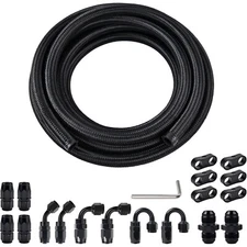 20FT 10AN Fuel Line Kit 10AN Nylon Braided Fuel Line Hose Fitting Kit CPE US NEW