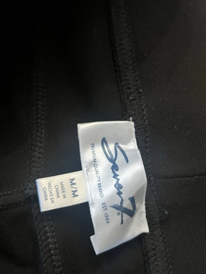 Lote de 2 Pantalones Preston & York 7Seven Negros Frente Plano Talla Mediana Rayón Elastano Foto 3 de 4