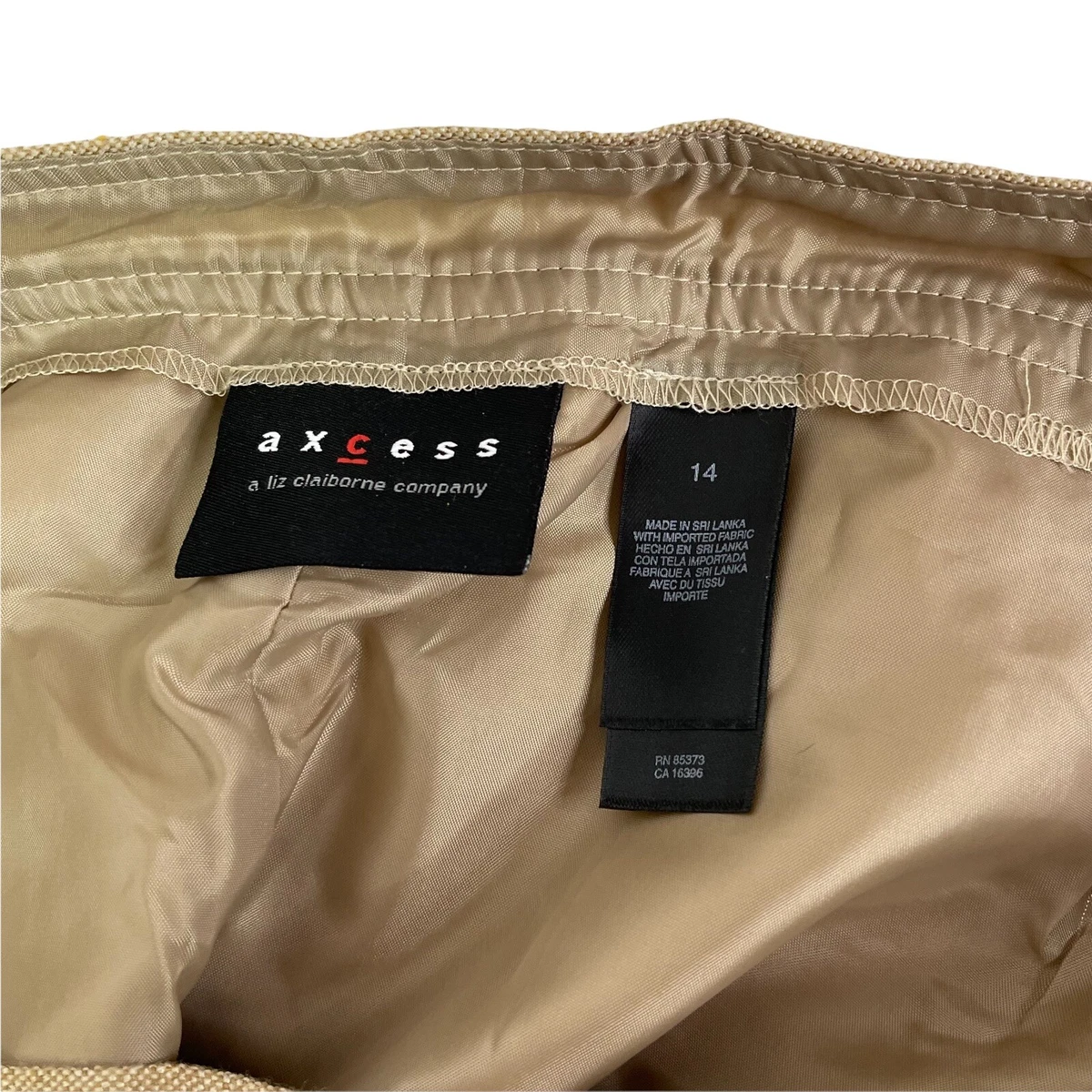 Axcess by Liz Claiborne lined dress pants Womens 14 Tan Brown Wool Blend  A-60 | eBay