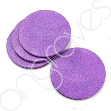 Glimmer Purple Round Frosted Shimmer Finish Glass Coaster Set of 4 Mat Home Deco