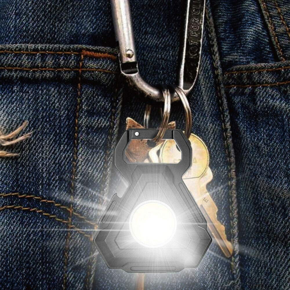 Rechargeable USB LED Flashlight COB Lamp Mini Torch Pocket Keychain Work Light - Picture 6 of 12