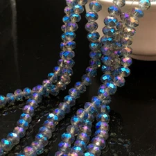 Lots Wholesale Rondelle Faceted Crystal Glass Loose Spacer Beads 4mm 6mm 8mm