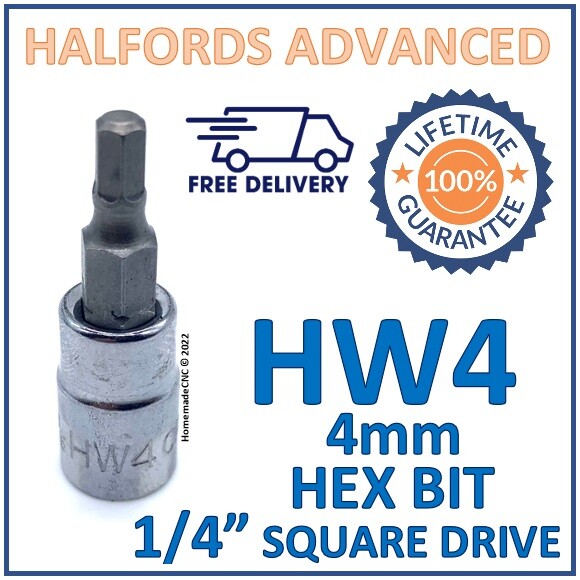 Halfords Advanced H4 4mm Hex Bit with 1/4