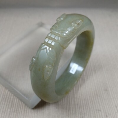 54.5MM Ancient Certified NATURAL HETIAN Jadeite Jade Bracelet Bangle