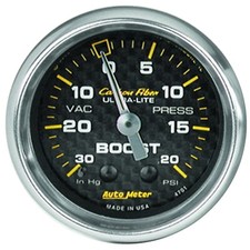 Auto Meter 4701 Carbon Fiber Mechanical Boost Vacuum Gauge 2-116 52m