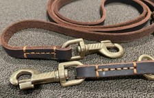 Training dog leash Leather with Brass fittings 7ft 10in