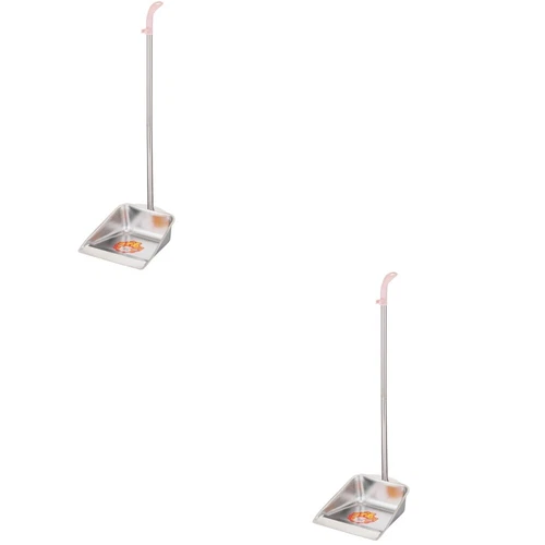  2 Count Stainless Steel Garbage Bin Office Cleaner Dust Pan Sweeping