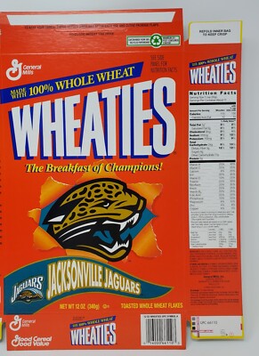 Jacksonville Jaguars (1995) - Wheaties Cereal Box - F/S BUF | eBay