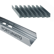 Montante C Standard 2 m Profilo Preforato Sp 0,6 mm Fissaggio Cartongesso 8 Pz