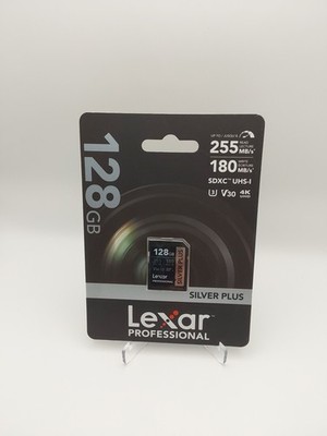 Lexar - Professional 128GB SILVER PLUS SDXC UHS-I Card, C10, U3, V30, 4K UHD H