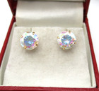 14K Yellow Gold Rainbow Clear Stone Stud Earrings [1.7 Gr ][E385] — photo 1