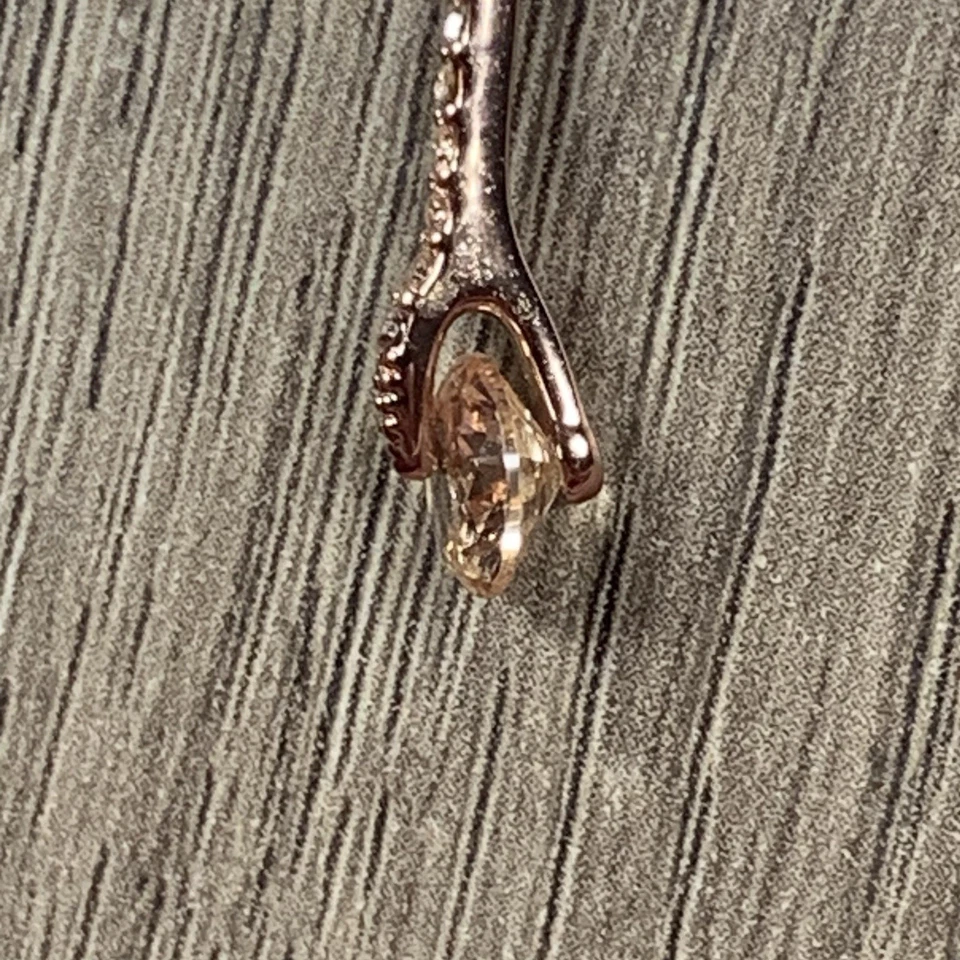 $70 Givenchy Mujer Oro Rosa Cristal Largo Y Collar Punta Diamante Flotante Foto 3 de 4