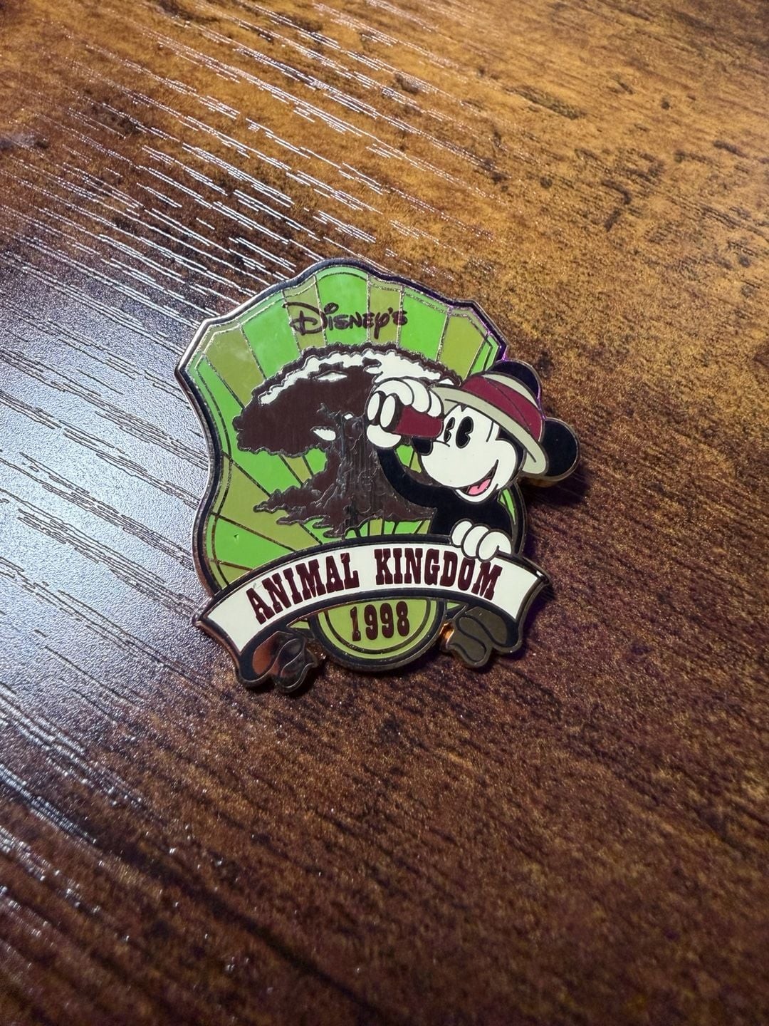 Walt Disney World Animal Kingdom Retro Logo Mickey Mouse Pin 74223