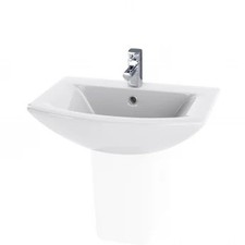 Image of Nuie Asselby Wall Hung Cloakroom Basin 500mm White Ceramic 1 Tap Hole - NCA204
