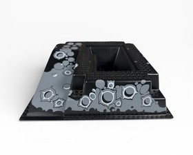 LEGO Raised Baseplate 32x32 w/ Ramp, Pit Crater Blacktron Unitron Space 2552px2