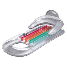 Deluxe Lounge, Inflatable Pool Float, Silver,...