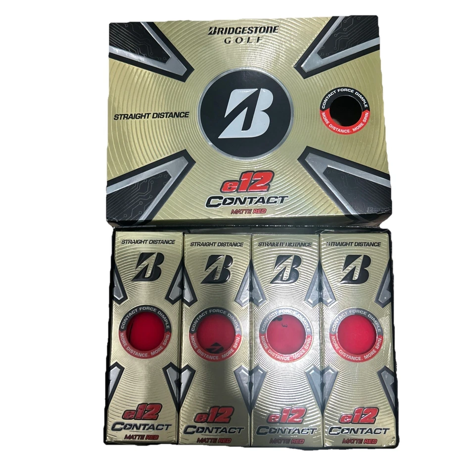 PELOTAS DE GOLF BRIDGESTONE 2025 e12 CONTACTO / PAQUETE DE DOCENAS / OFERTAS DE COMPRA MÚLTIPLE / ROJAS Foto 3 de 4