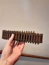 Mini 17 inch Wooden Fence Micro Landscape Ornament Brown Garden Picket Border