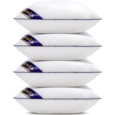 18x18 Down Alternative Pillow Insert 4 Pack, 100 Cotton Cover
