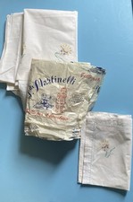 Vintage 1960 s Baby Toddler Embroidered Sheet And Pillow Case Italian W/ Wrapper