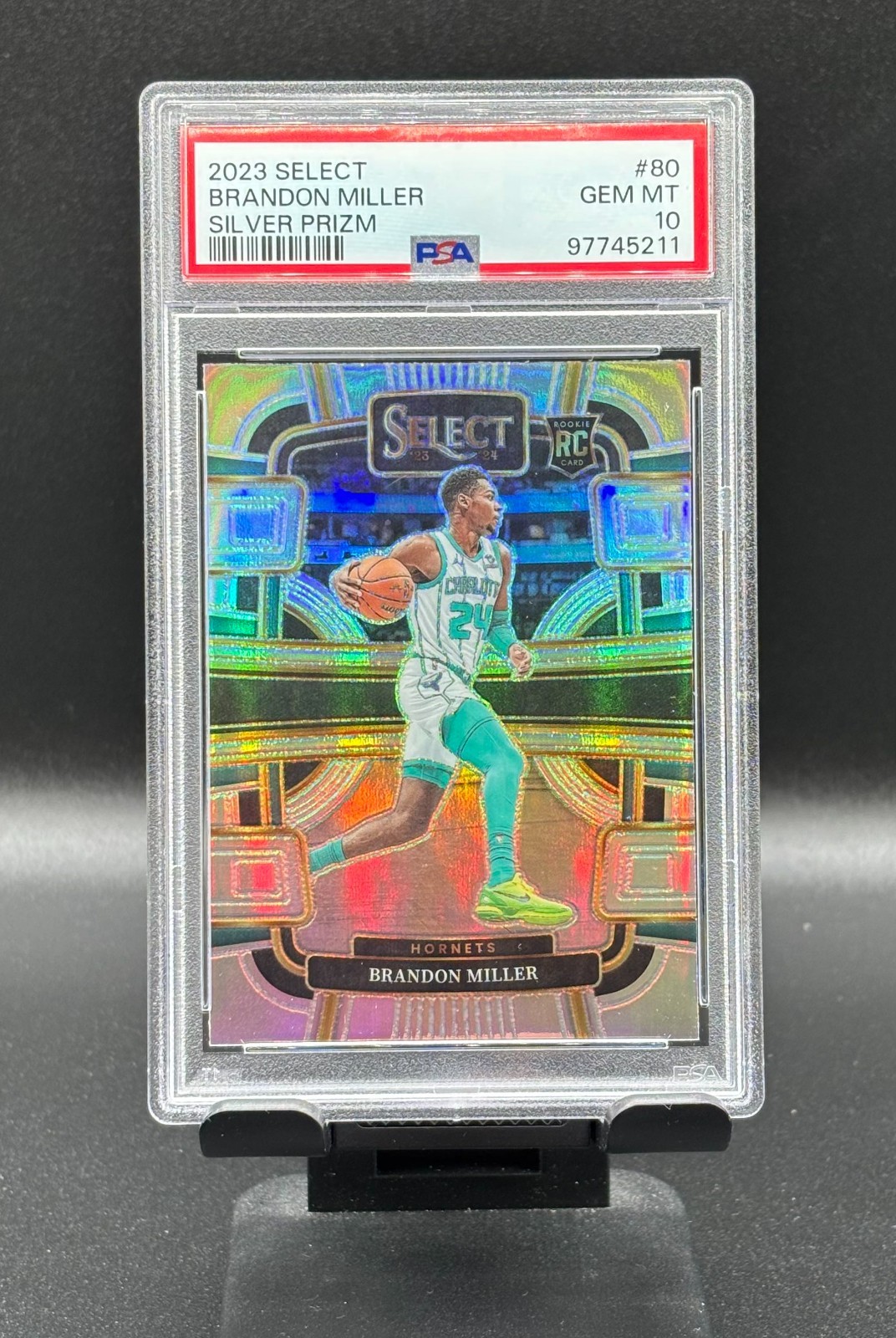 2023-24 Panini Select Concourse Brandon Miller (RC) Silver Prizm #80 - PSA 10