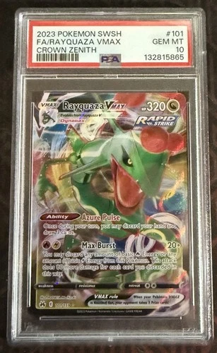 PSA 10 Rayquaza VMAX #101/159 GEM MT Crown Zenith Holo Pokemon Card