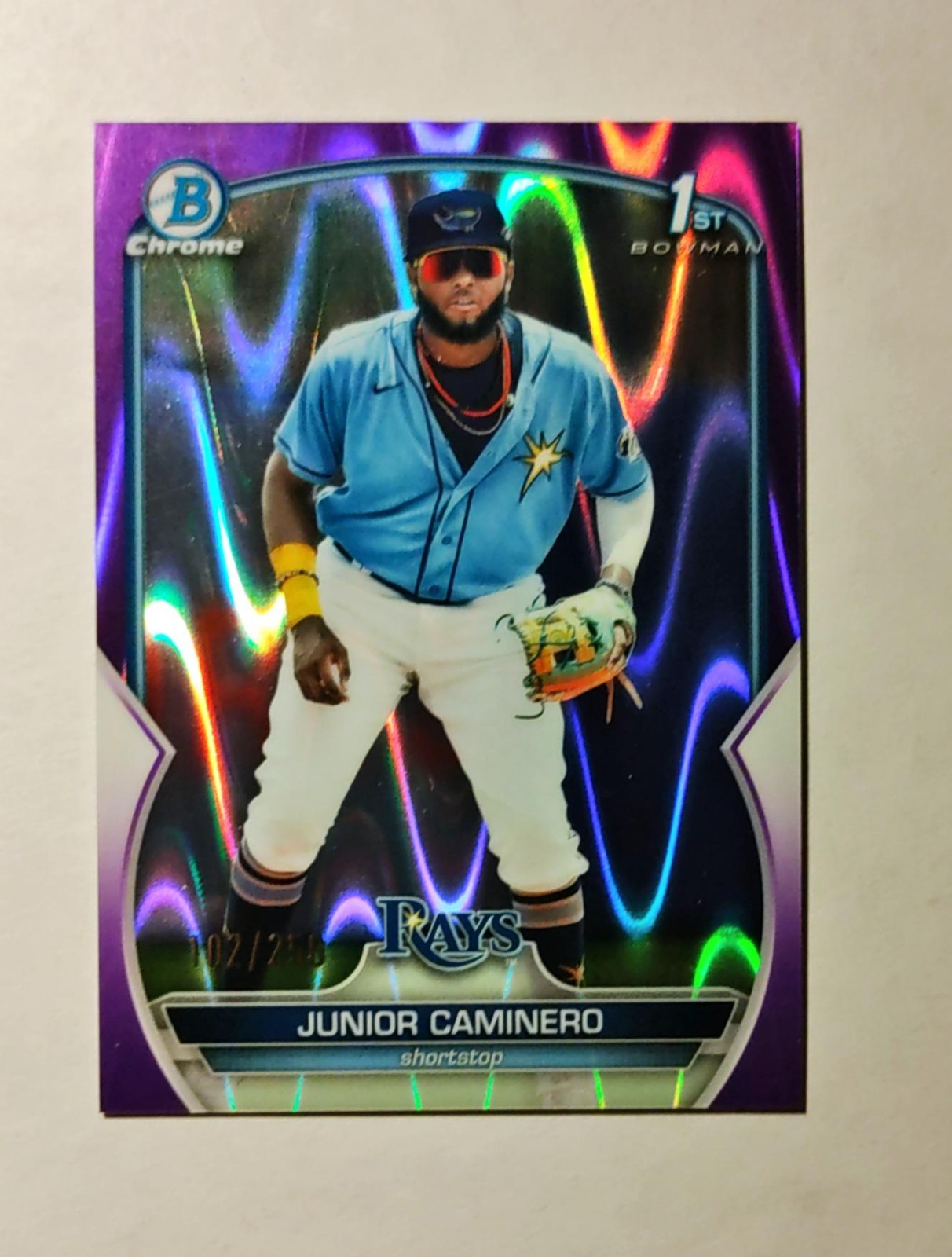 Junior Caminero RC 2023 Bowman Chrome PURPLE REFRACTOR 102/250 #BCP-61 1st K6