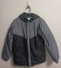 Columbia Stun Run Junior Jacket XL 18 Youth Winter Coat Black Gray Warm Boys