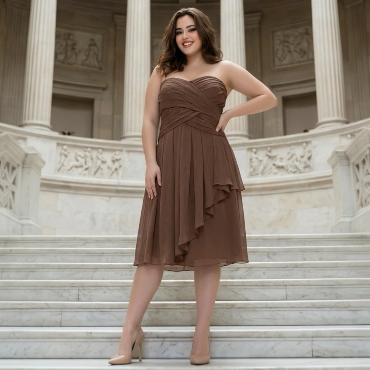 Brown Plus Bridesmaid Dresses for sale