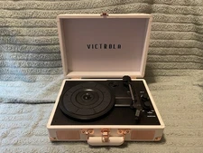 Victrola Journey Bluetooth 3-Speed Suitcase Record Player Black/Rose Gold