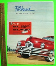 1948 Packard New Eights Color Folder Brochure Convertible Woodie Wagon Limousine
