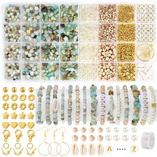 Jewelry Making Kit for Adults, 1562pcs Natural Stone Beads Bracelet Making Ki...