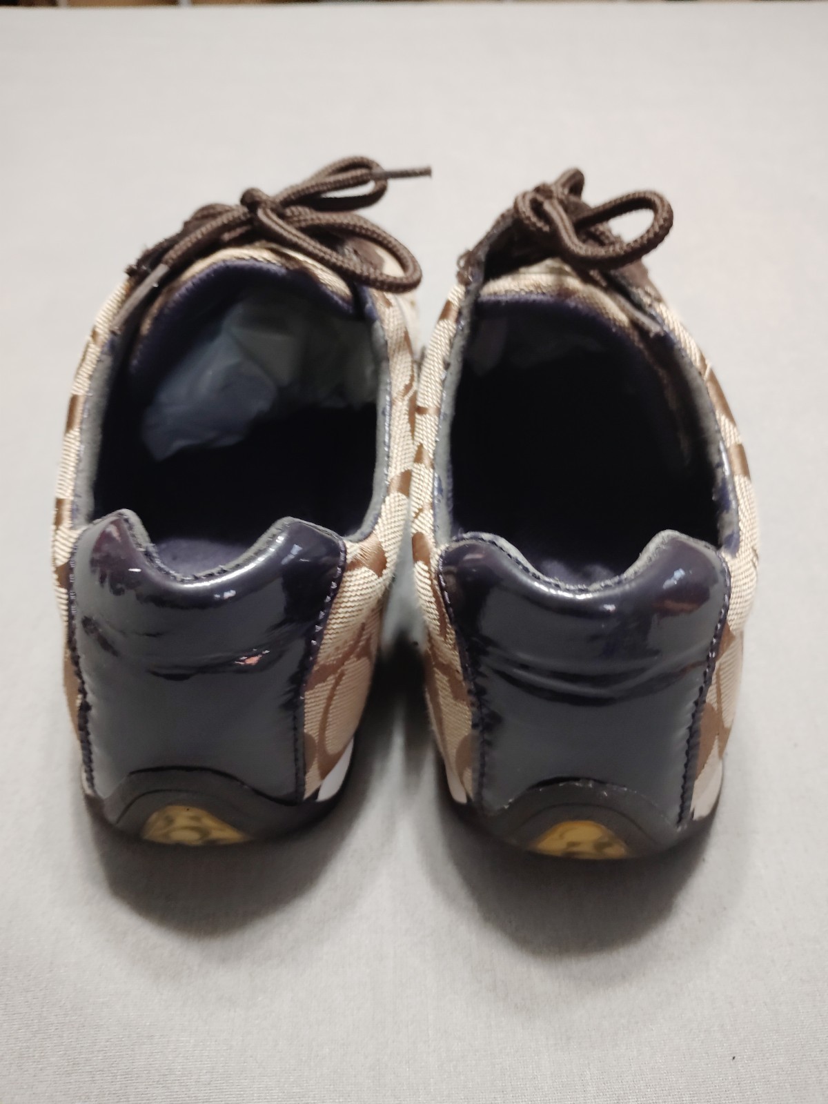 Coach Jayme Signature C Logo Brown Tan Shoes Sneakers Flats Women 8.5 Old Money image 4