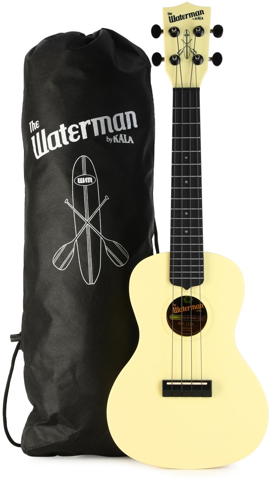 Концертная гавайская гитара Kala The Waterman - Звездный свет желтого цвета, светящийся в темноте