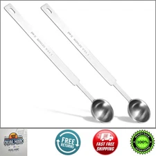 2 Pcs Teaspoons Measuring Spoon, 5 Gram Scoop, Stainless Steel Measuring Spoo...