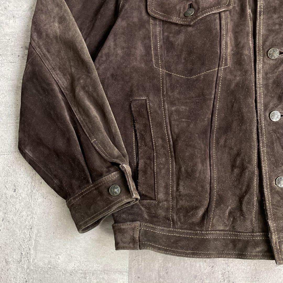 Vintage Suede Leather Tracker Jacket Black Brown L | eBay Vintage Suede Leather Tracker Jacket Black Brown L | eBay