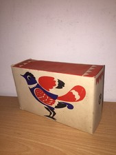 BIRD SINGING Mechanical Wind Up Tin Toy 5" Tall in Box Made in USSR Vintage