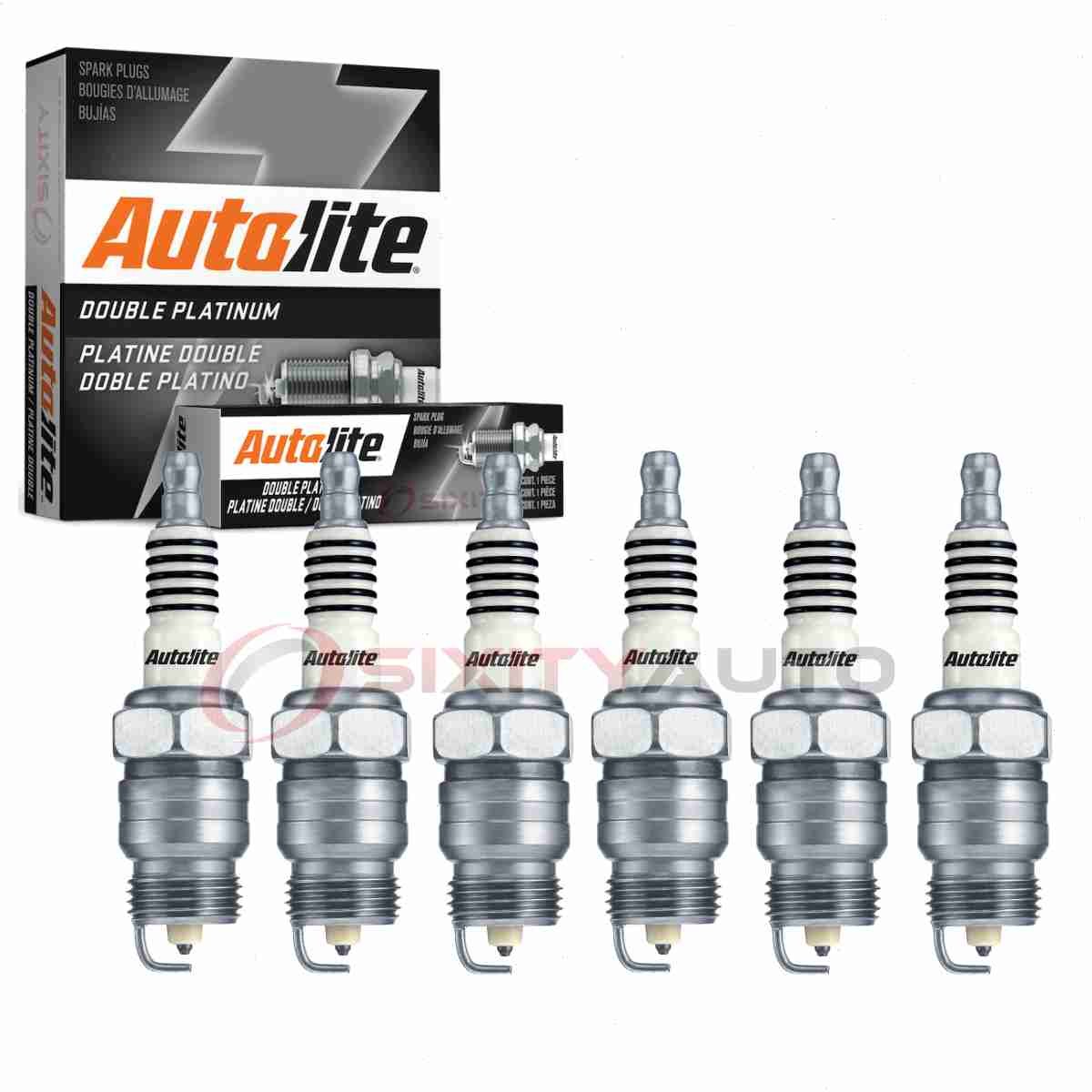6 pc Autolite Double Platinum Spark Plugs for 1969-1974 Ford E-300 Econoline wk