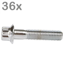 36  split rim bolts M7x32 Steel chrome for BBS Rial Schmidt O.Z. Dynatech Carlin