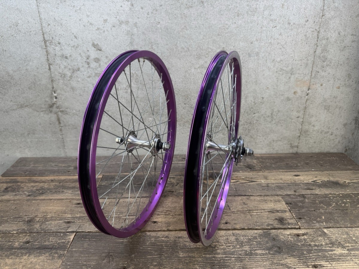 Purple 20” Bmx Wheels Wheel Set 36h ACS Hubs 1994 Vintage Old Mid