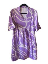 Purple Floral Gauzy Comfort Lounge Cover Dress Cover Up Boho Minimalist