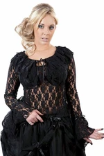 Burleska Womens Top Black Lace Brenda Gothic Steampunk Victorian Vintage Style