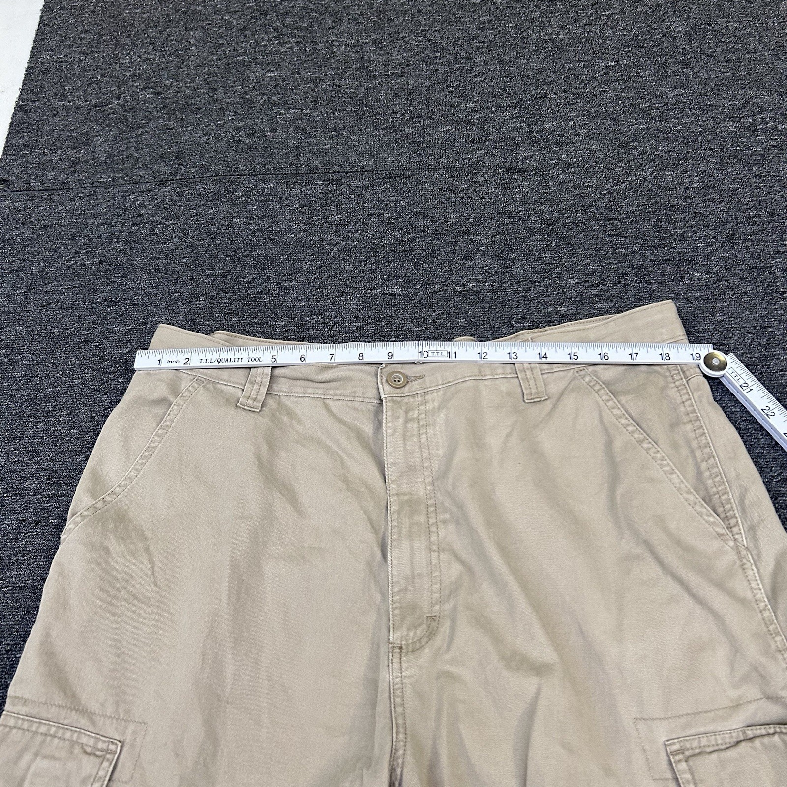 Wrangler Cargo Shorts Mens 38 Beige Utility Workwear Pockets image 6