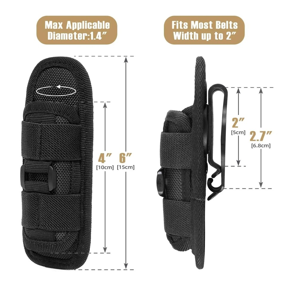Opilroyn Taschenlampe Holster, Taschenlampe Gürtel Träger