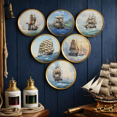 Franklin Mint Great Ships Set 6 Teller Golden Age of Sail von Derek Gardner