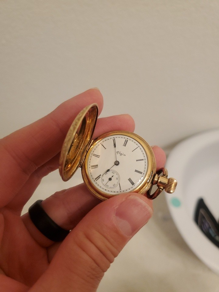 1800s ELGIN Pocket Watch 6s Keystone Case JAS. BOSS 10k Gold fill