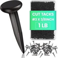 1Lb Upholstery Carpet Tacks Bulk Black Furniture Tacks Box of Hardware Cut Nails